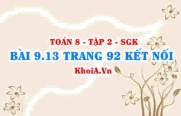 Bài 9.13 trang 92 Toán 8 Kết nối tri thức Tập 2